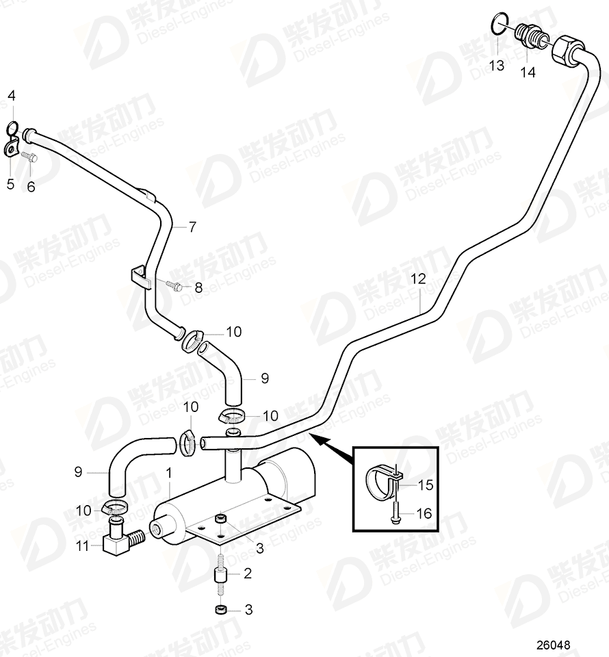volvo penta Pipe 3884767 Drawing volvo penta Pipe 3884767 Drawing